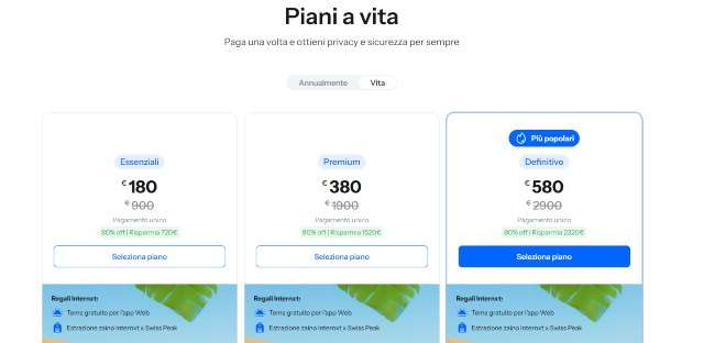 Piani a vita Internxt