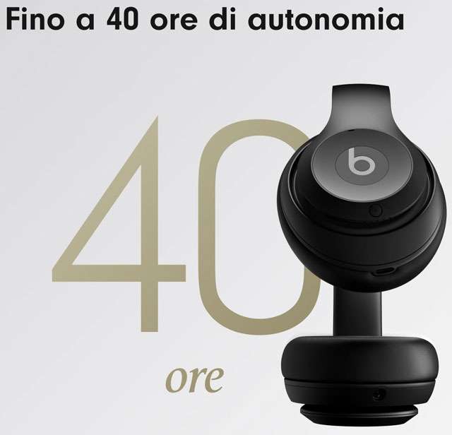 Le cuffie wireless Beats Studio Pro hanno 40 ore di autonomia