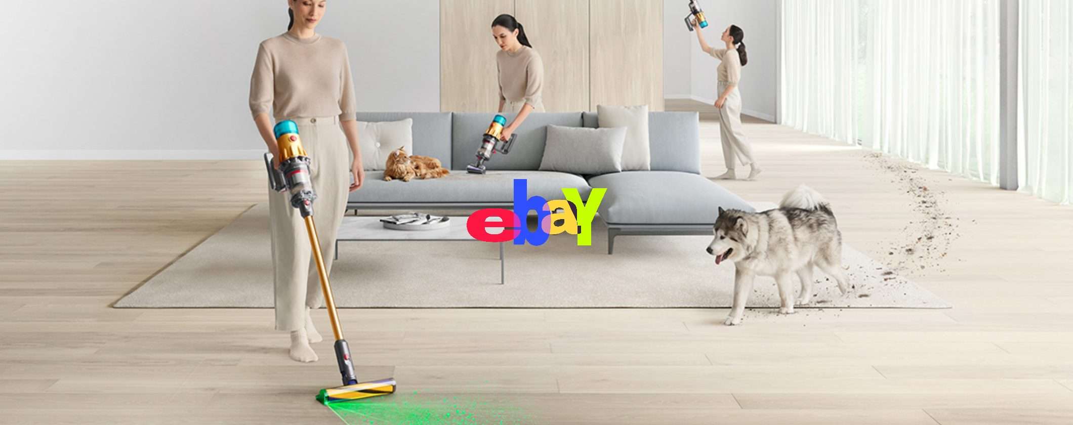 Dyson V12: l'aspirapolvere del futuro con 170€ di sconto su eBay