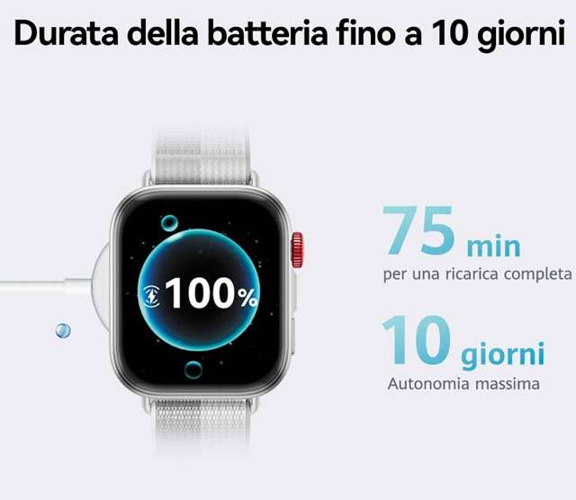 L'autonomia dello smartwatch HUAWEI WATCH FIT 4 arriva a 10 giorni con una sola carica