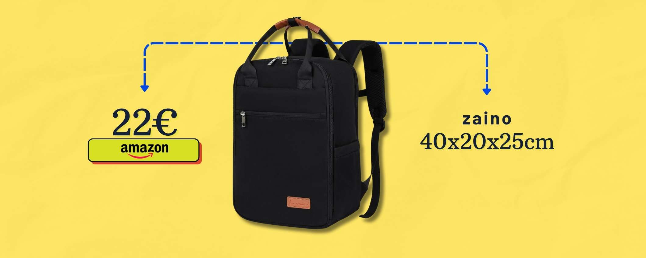 Viaggia comodo e sicuro con 22€: niente penali con lo zaino 40x20x25