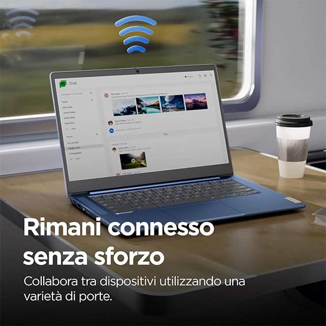 Il laptop Lenovo IdeaPad Slim 3 Chromebook con ChromeOS