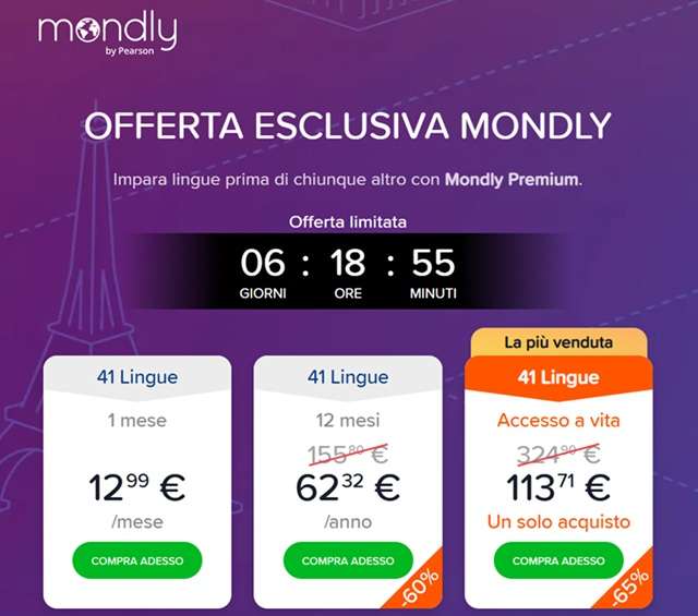 mondly offerta