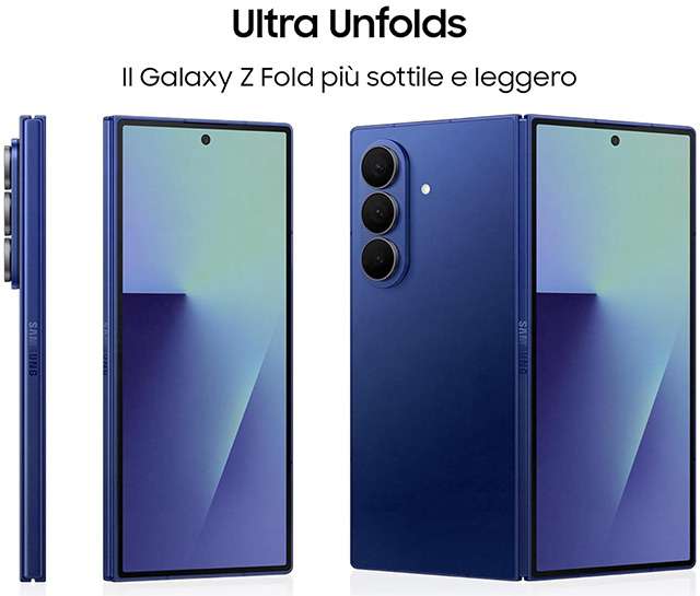 Il design dello smartphone pieghevole Samsung Galaxy Z Fold7