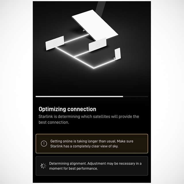 L'errore mostrato durante il down di Starlink