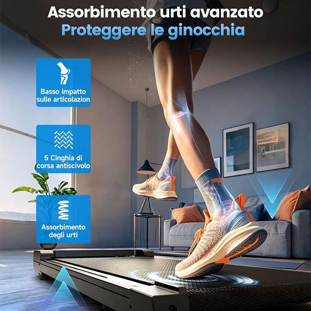 Il tapis roulant elettrico salvaspazio di Zeporix