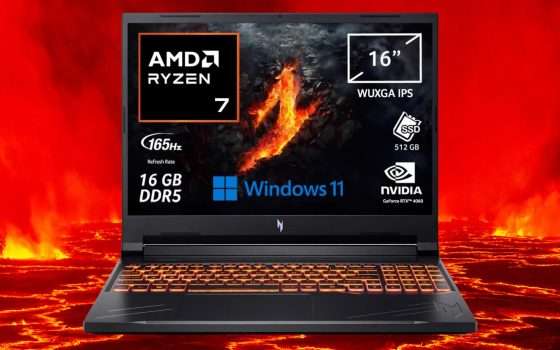 Notebook Acer Nitro V 16 con RTX 4060 in promo su Amazon
