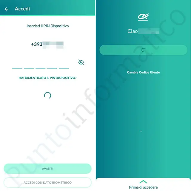 Problema nell'accesso all'home banking di Crédit Agricole