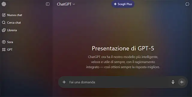 La nuova interfaccia di ChatGPT