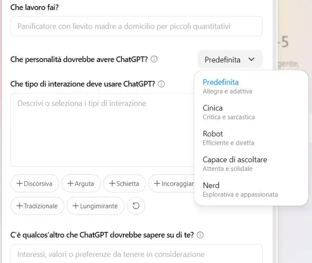 OpenAI permette di scegliere la personalità di ChatGPT