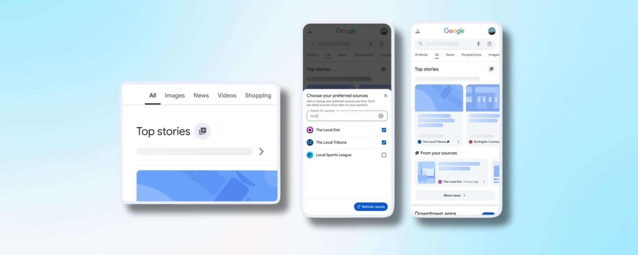 Google fa scegliere le fonti su Android e iOS: la ricerca diventa personale