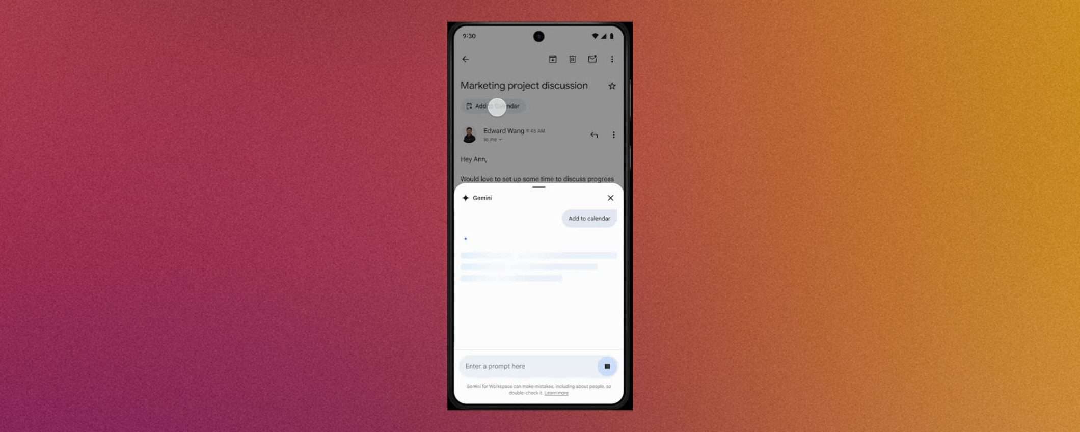 Gemini su Gmail per Android e iOS aggiunge eventi al calendario