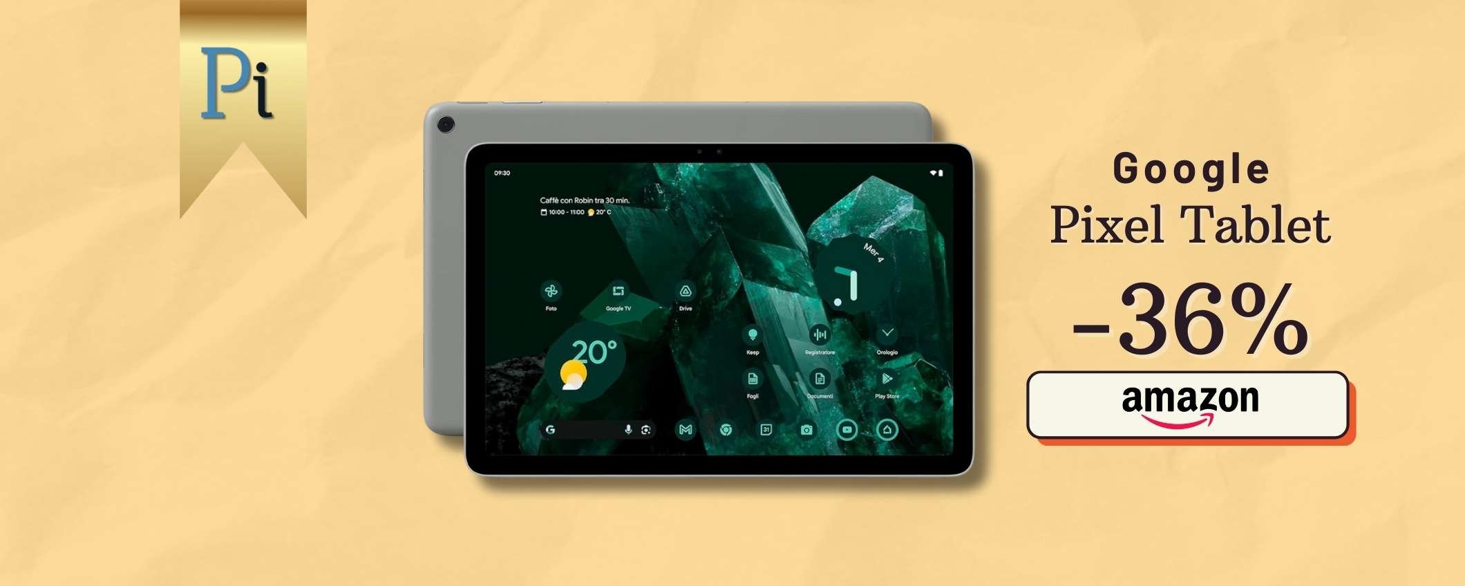 Online il Google Pixel Tablet con sconto 220€, 256GB e batteria longeva