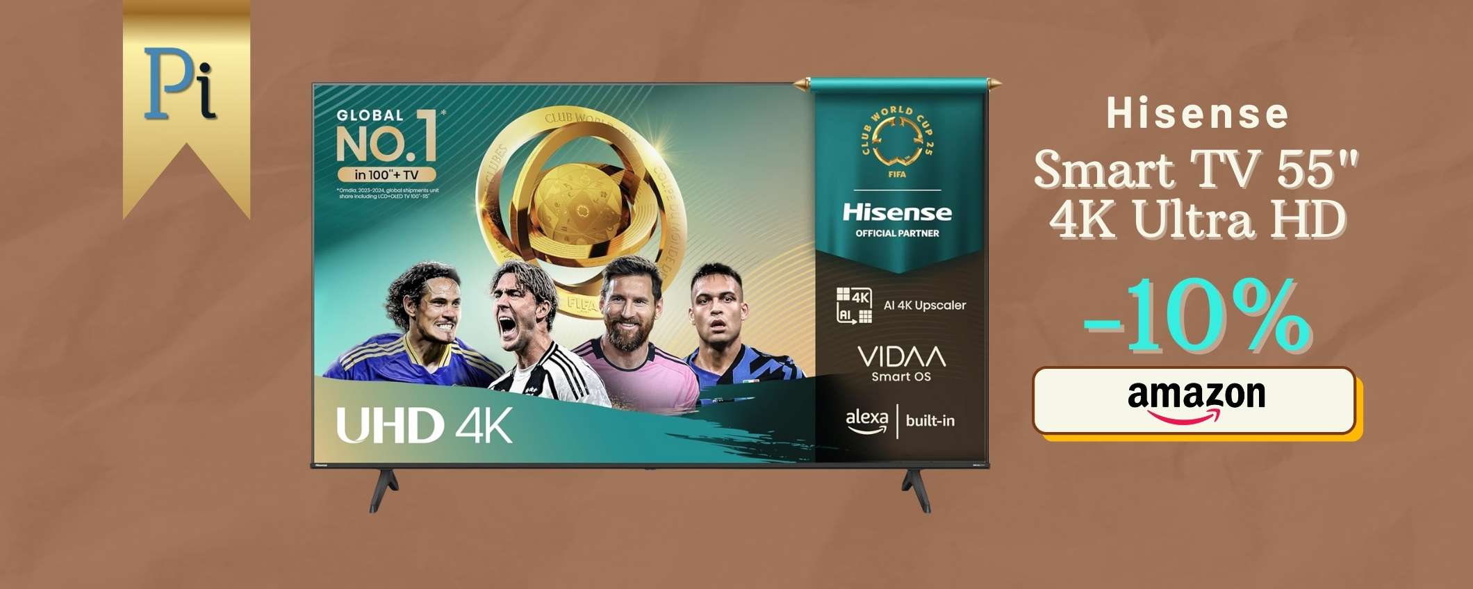 55″ e visione 4K con questa smart TV Hisense a meno di 300€, occasione
