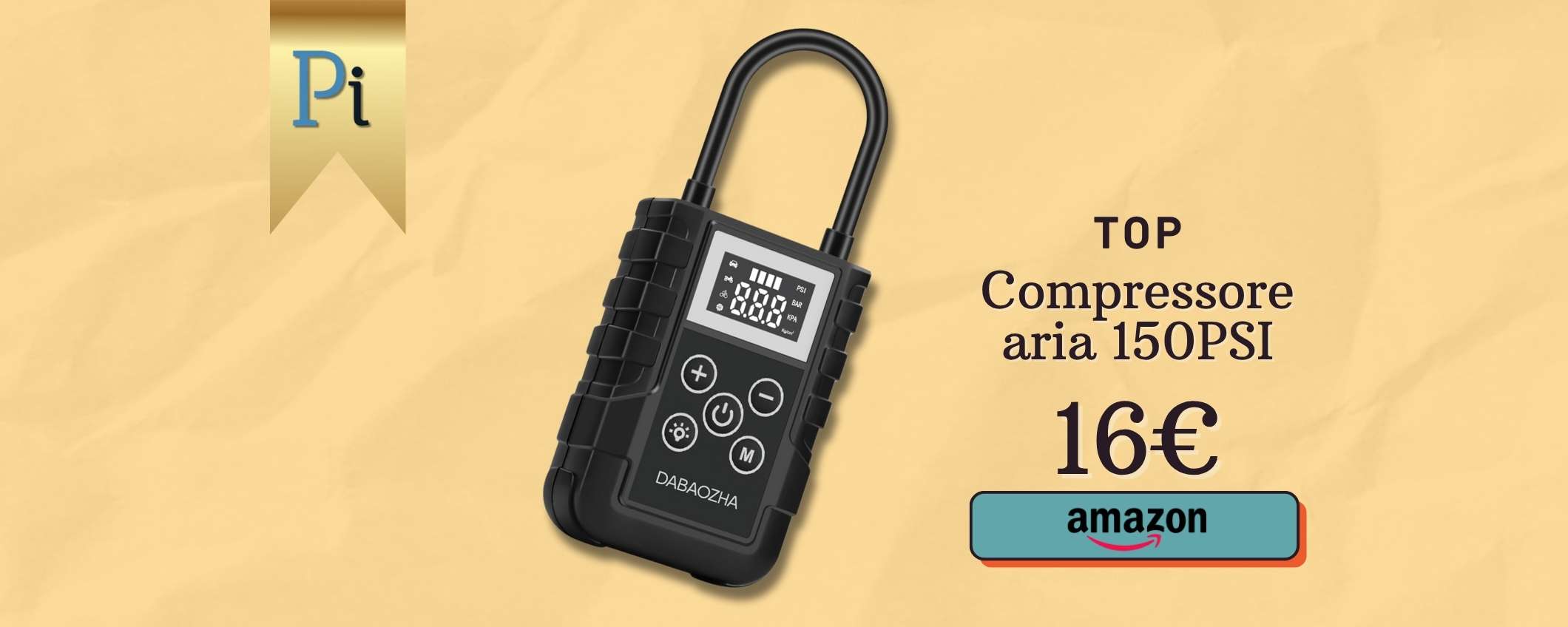 Con 16€ hai il tuo Compressore Aria da portare sempre con te (150PSI)