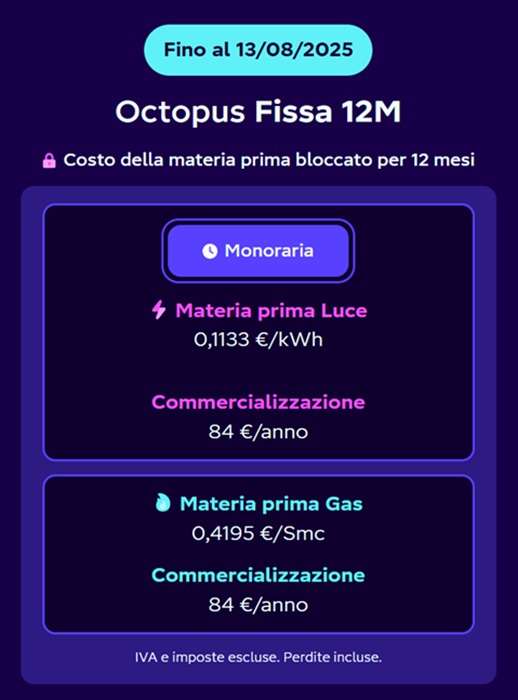 octopus energy tariffe fino al 13 agosto 2025