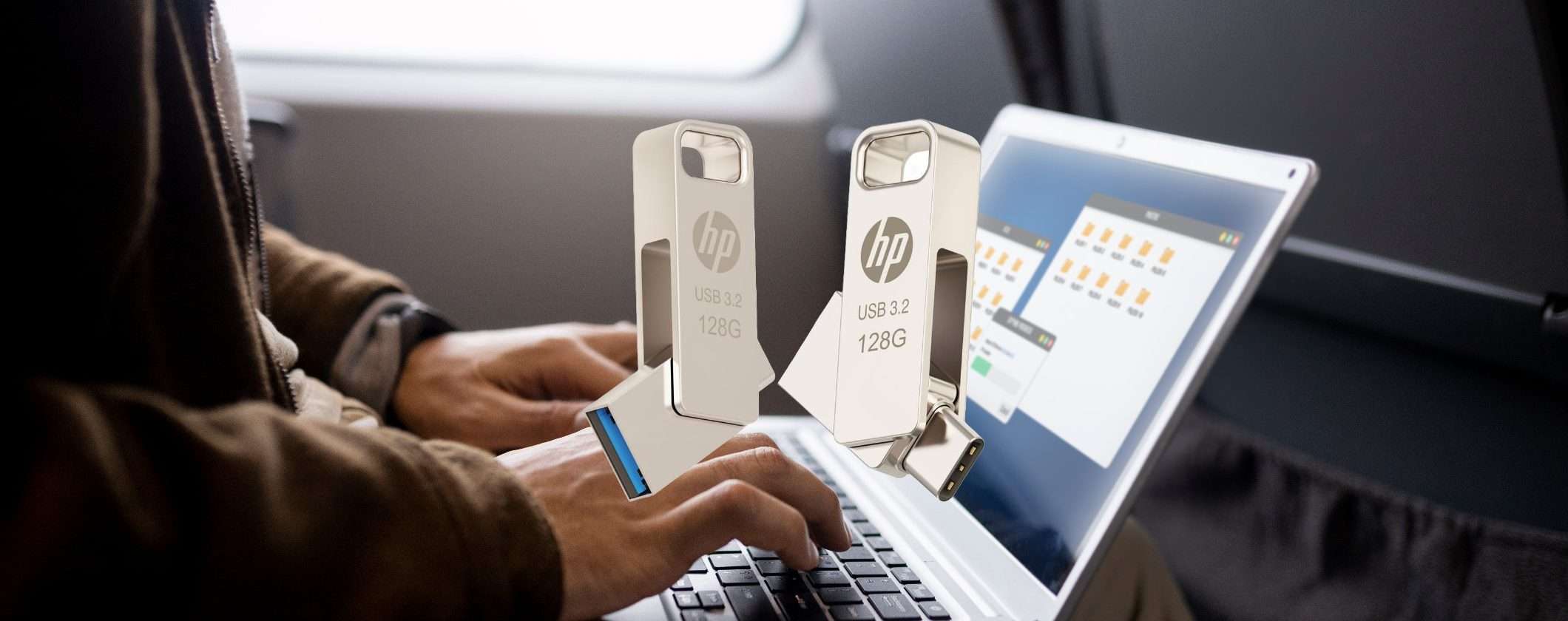 Pen Drive HP 128GB metallo in offerta a tempo su Amazon (11€)