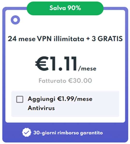 privadovpn offerta 1,11 euro al mese