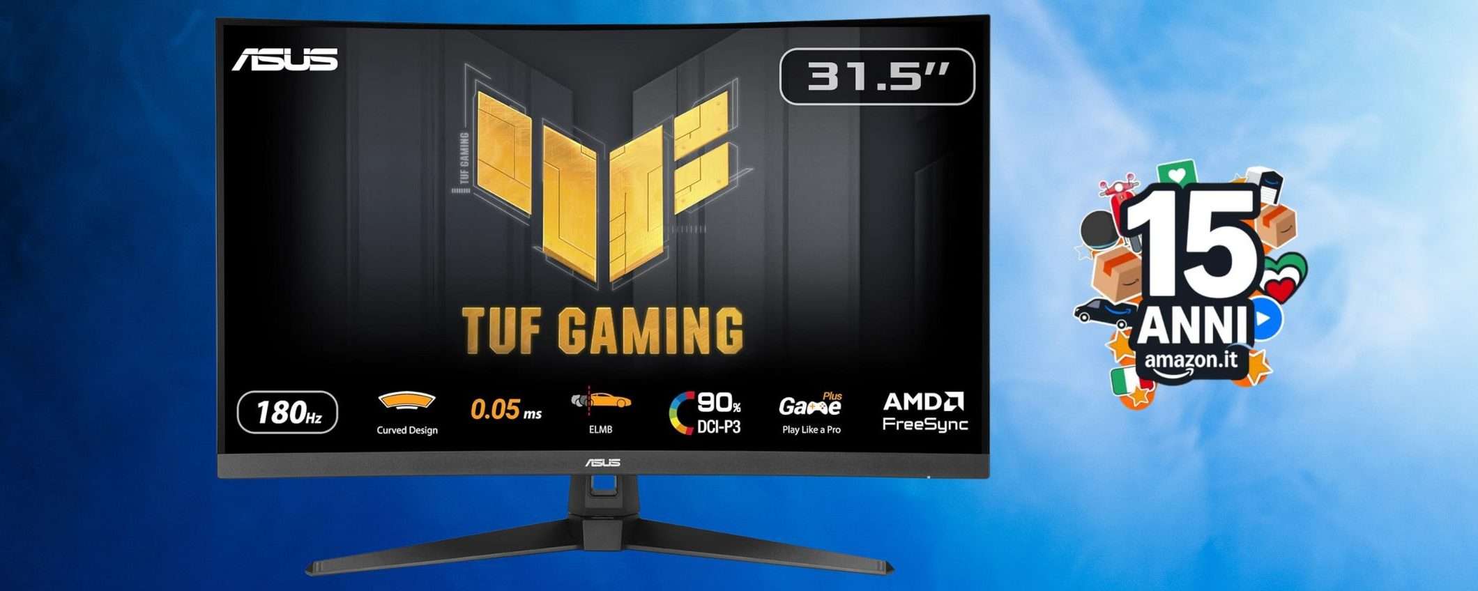 Monitor da gaming ASUS 31,5 pollici in SUPER SALDO con le offerte Amazon