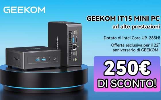 GEEKOM IT15 con Intel U9 in OFFERTA di lancio: risparmi 250 euro