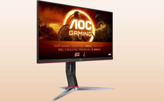 Monitor gaming 165Hz a soli 79€: AOC 24G2SP è l’affare del momento