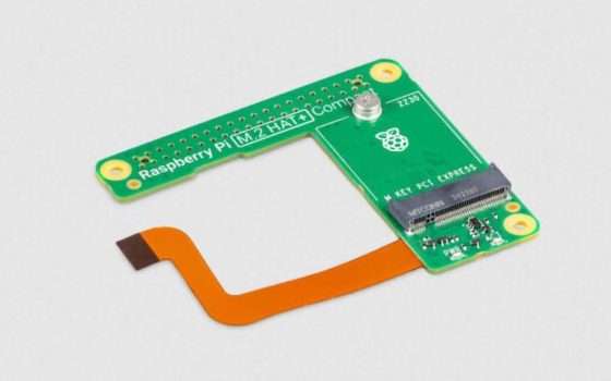 Raspberry lancia M.2 HAT+ Compact con slot NVMe aggiuntivo