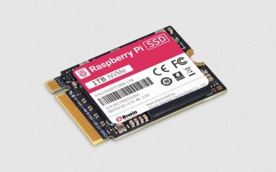 Raspberry Pi lancia il suo primo SSD NVMe da 1TB