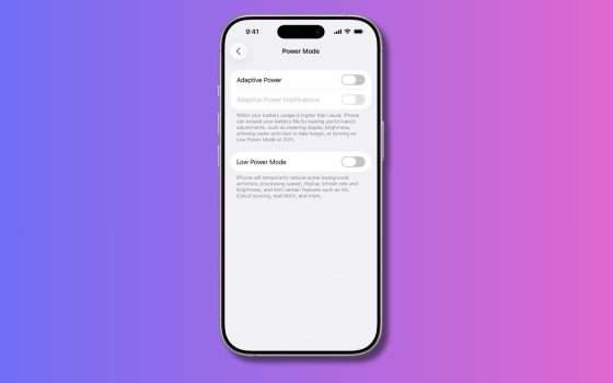 iOS 26, iPhone risparmia la batteria da solo con l'Adaptive Power