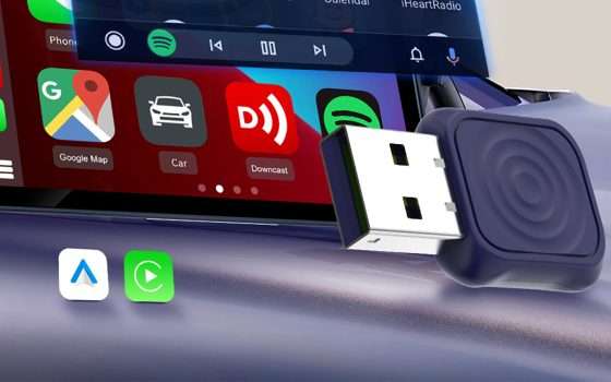 Adattatore wireless 2-in-1 per CarPlay e Android Auto: l'offerta