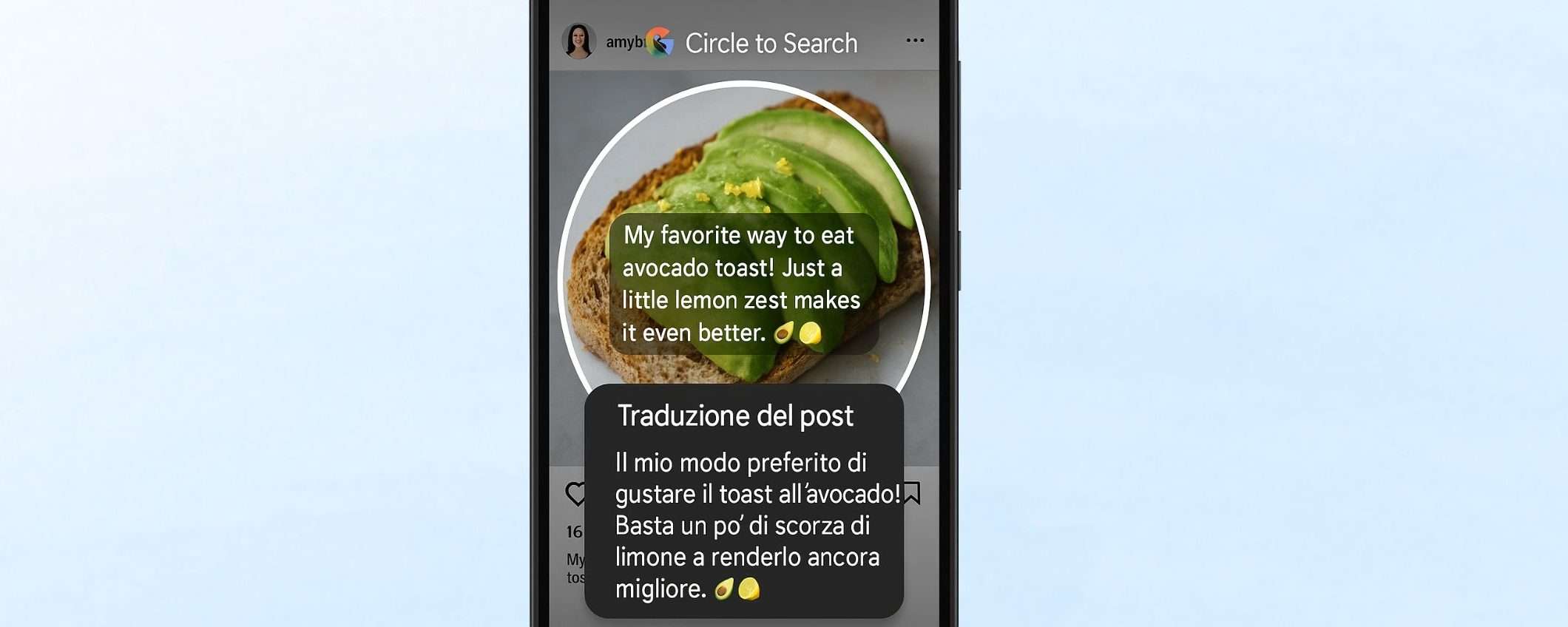 Circle to Search di Google traduce mentre si scorre sullo schermo
