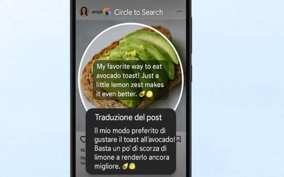 Circle to Search di Google traduce mentre si scorre sullo schermo