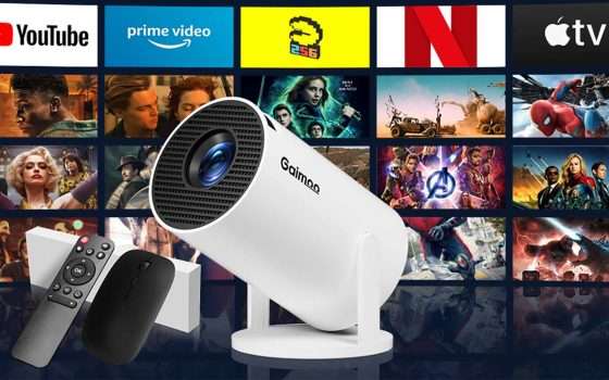Proiettore portatile con Netflix a 60 euro: è in doppio sconto