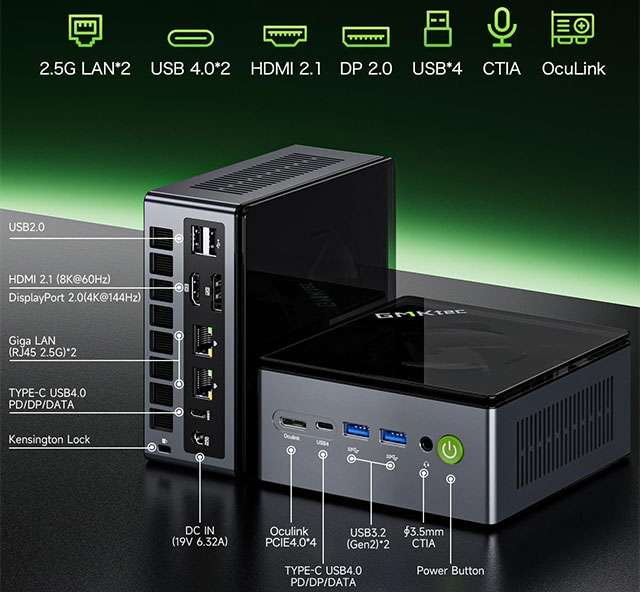 GMKtec M7: il design e le porte del Mini PC