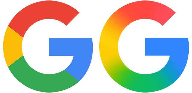 Il vecchio logo di Google (a sinistra) e quello nuovo (a destra)