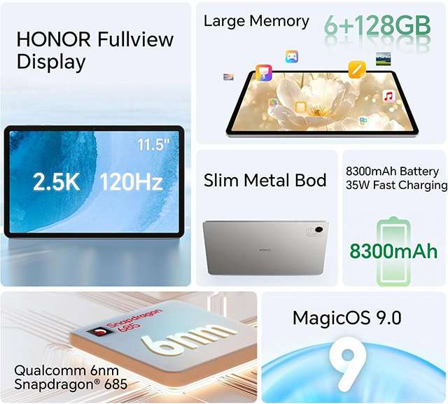 Le caratteristiche del tablet HONOR Pad X9a
