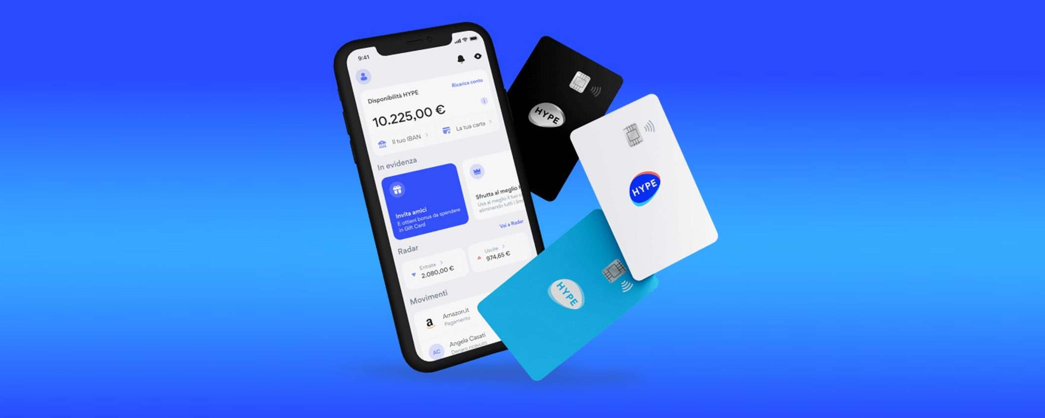 25 euro di benvenuto e buoni Amazon tra i vantaggi di HYPE