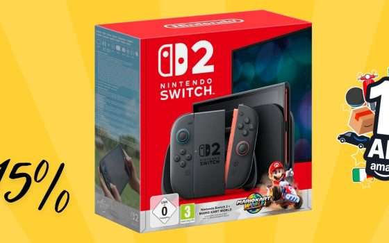 Nintendo Switch 2 + Mario Kart World festeggiano Amazon con prezzo speciale