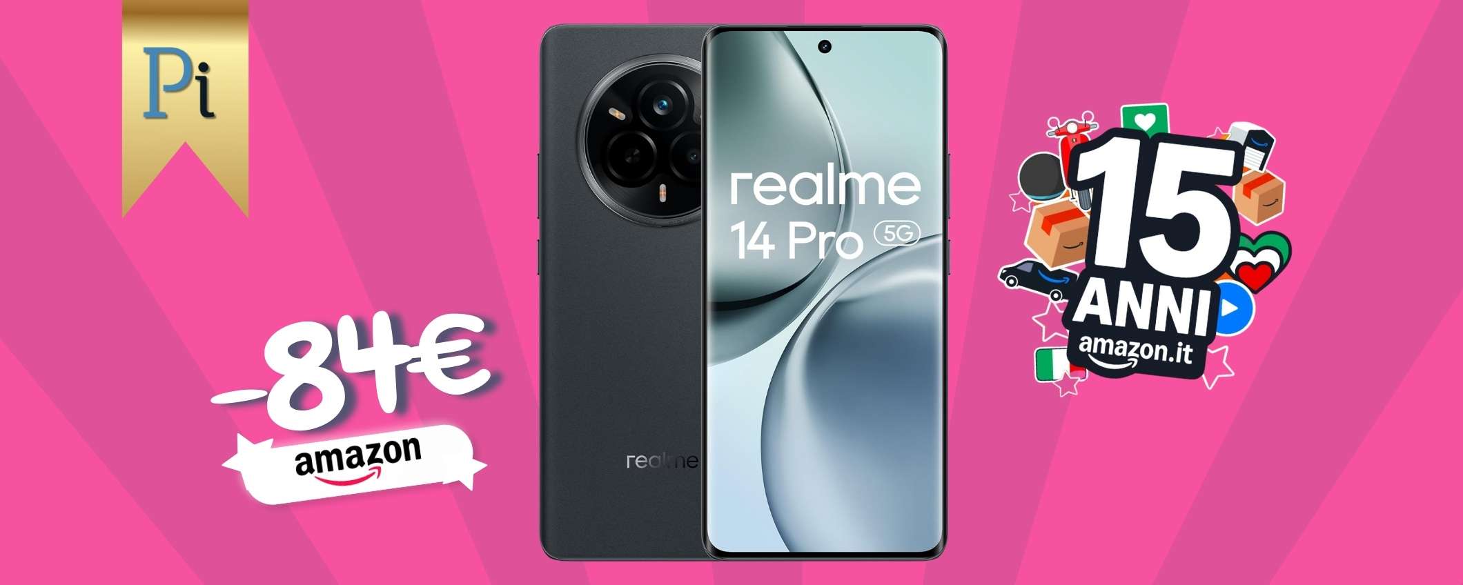 Realme 14 Pro cambia colore ed è a prezzo WOW per il compleanno Amazon