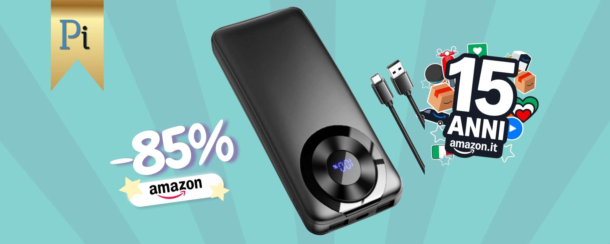 Questo power bank mette KO la batteria allo 0%, 10kmAh a soli 19€