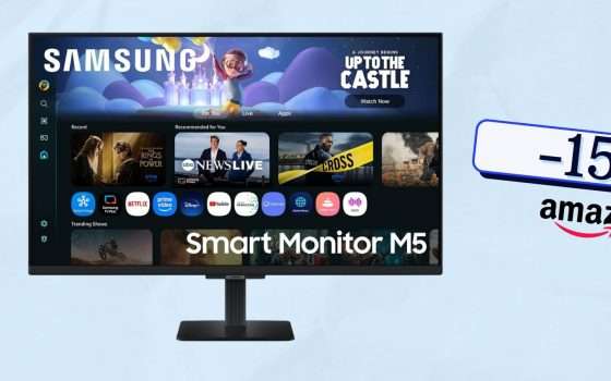 Samsung Smart Monitor M5 è un hub: Office, streaming e gaming (-15%)