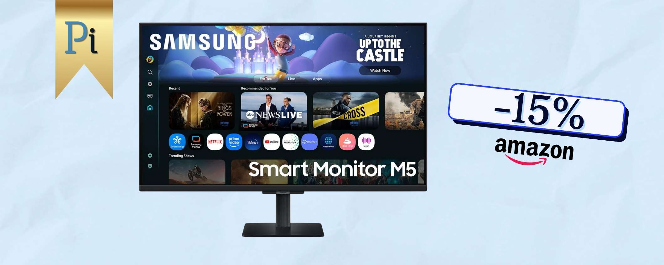 Samsung Smart Monitor M5 è un hub: Office, streaming e gaming (-15%)
