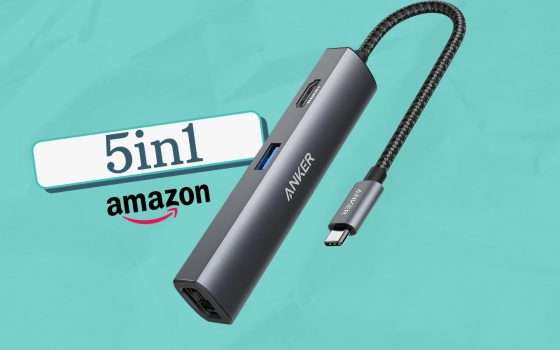 Anker con il suo Hub USB C 5in1 migliora qualunque laptop (24€)