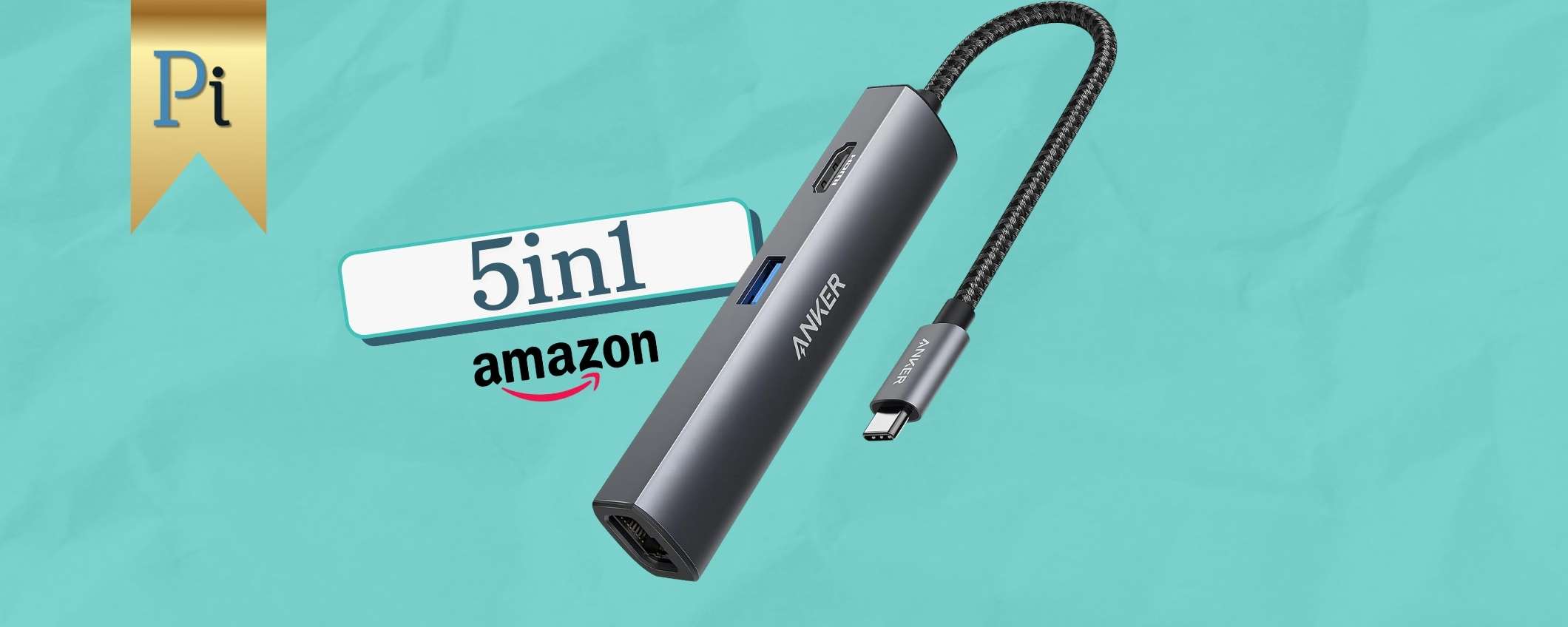 Anker con il suo Hub USB C 5in1 migliora qualunque laptop (24€)
