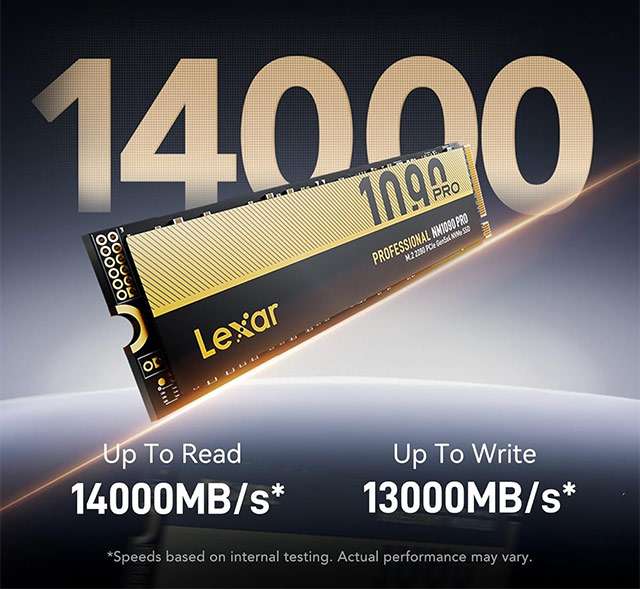 Le prestazione dell'SSD della gamma Lexar NM1090 PRO