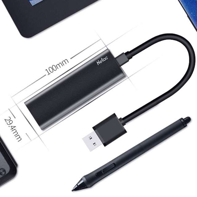 Le dimensioni dell'SSD portatile di Netac