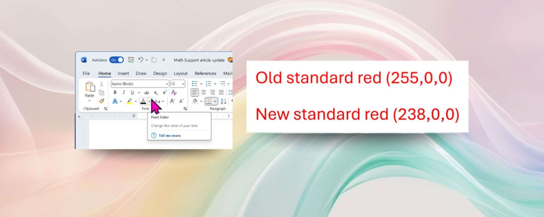 Microsoft Office, il nuovo colore rosso migliora la leggibilità
