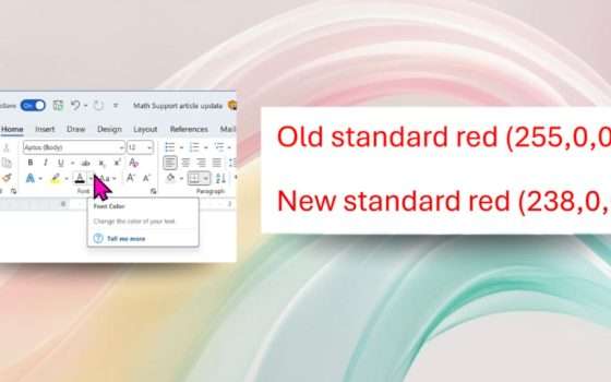 Microsoft Office, il nuovo colore rosso migliora la leggibilità