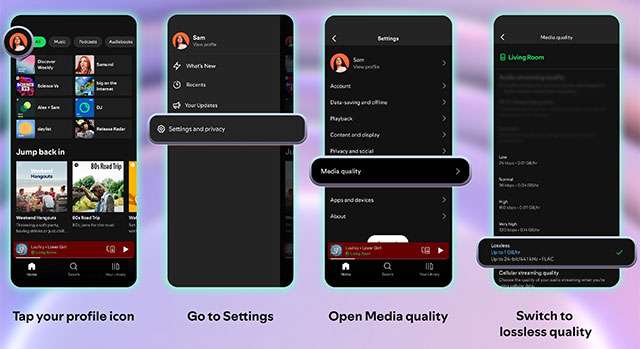 Come attivare l'opzione Lossless di Spotify