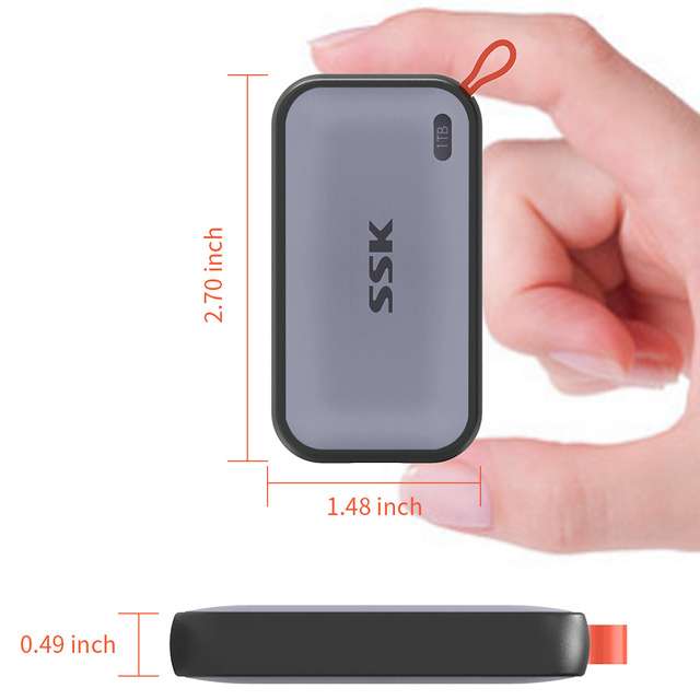 L'unità SSD portatile SSK SD500: le dimensioni