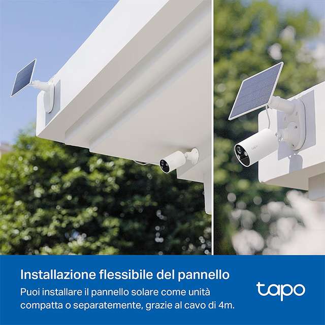 Le diverse modalità di installazione de pannello solare incluso nel kit Tapo C410 di TP-Link